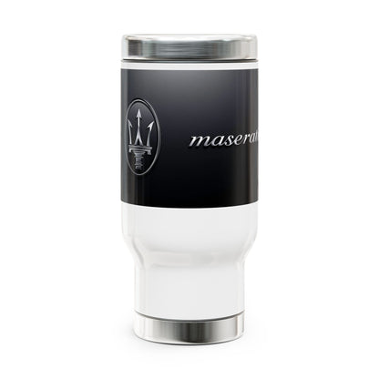 Tumbler with Maserati logo on a white background