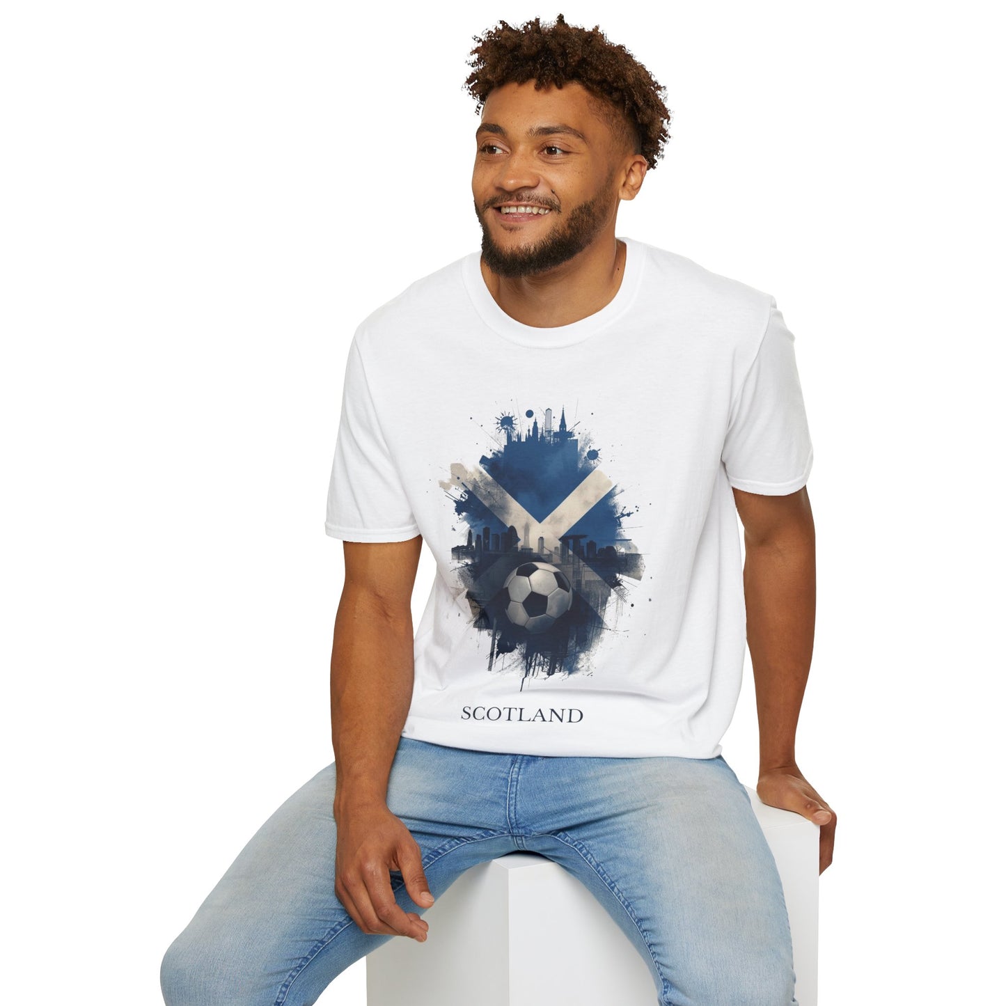 Scotland Football Flag Abstract Saltire Tee Tartan Army Soccer T-Shirt
