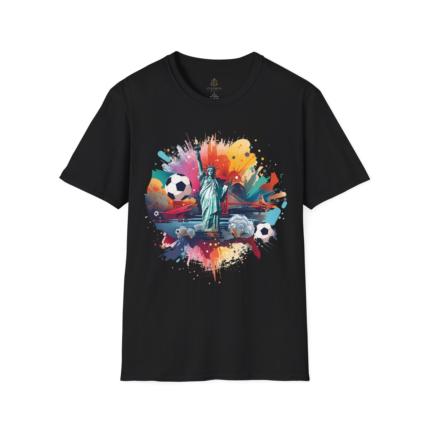 Statue of Liberty Soccer Splash Match Day T-Shirt — NYC Football Fan Tee