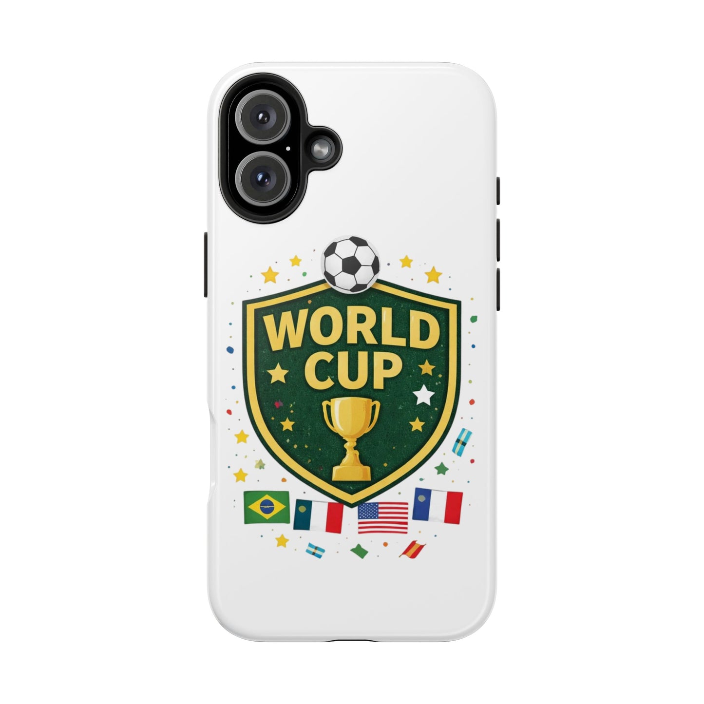 Soccer Match Day Tough Phone Protective Case Trophy Shield with Flags