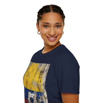 Colombia Football Flag Grunge T-Shirt Vintage Los Cafeteros Soccer Tee