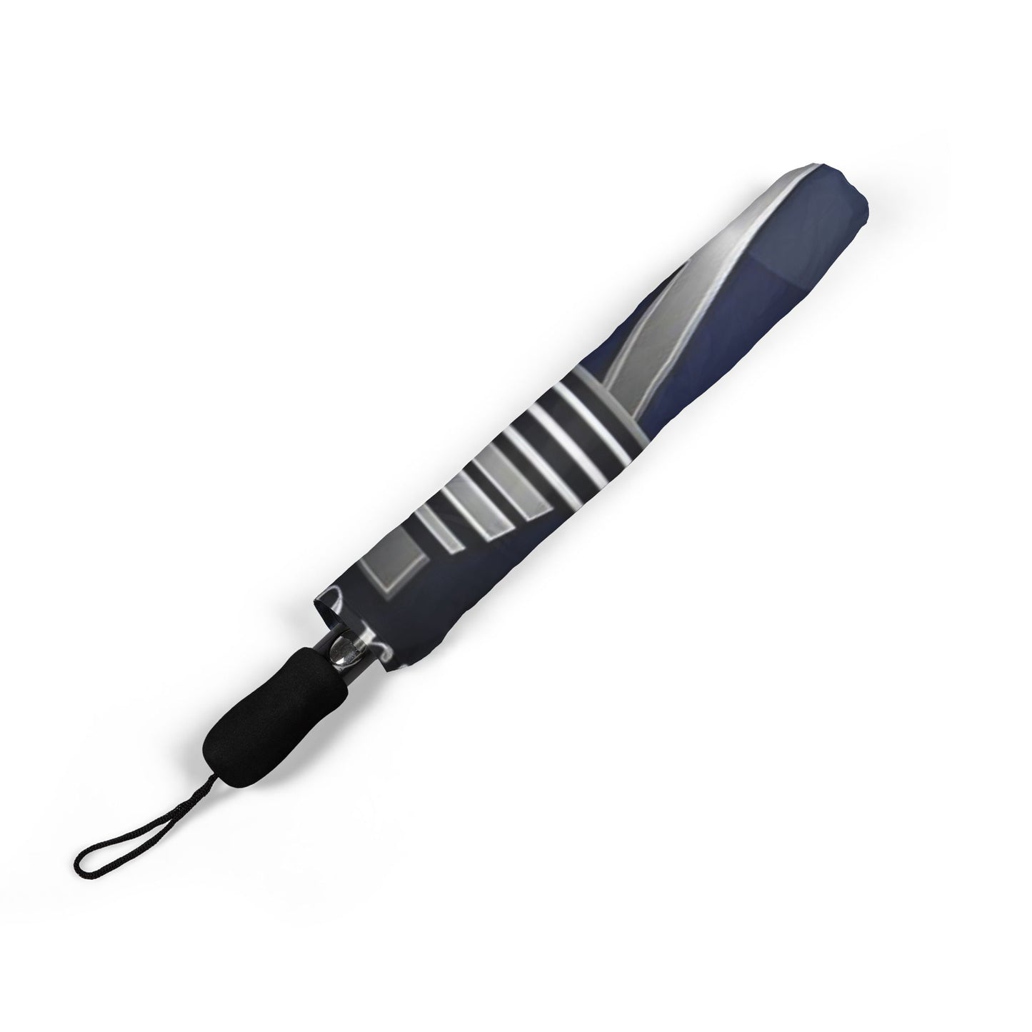 Umbrella with a striped pattern on a white background