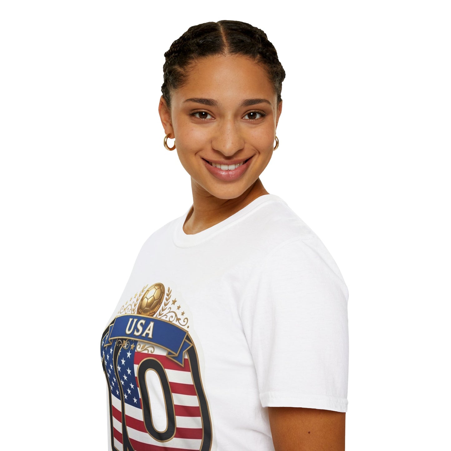 USA Number 10 Patriotic T-Shirt — American Flag Soccer Tee Style