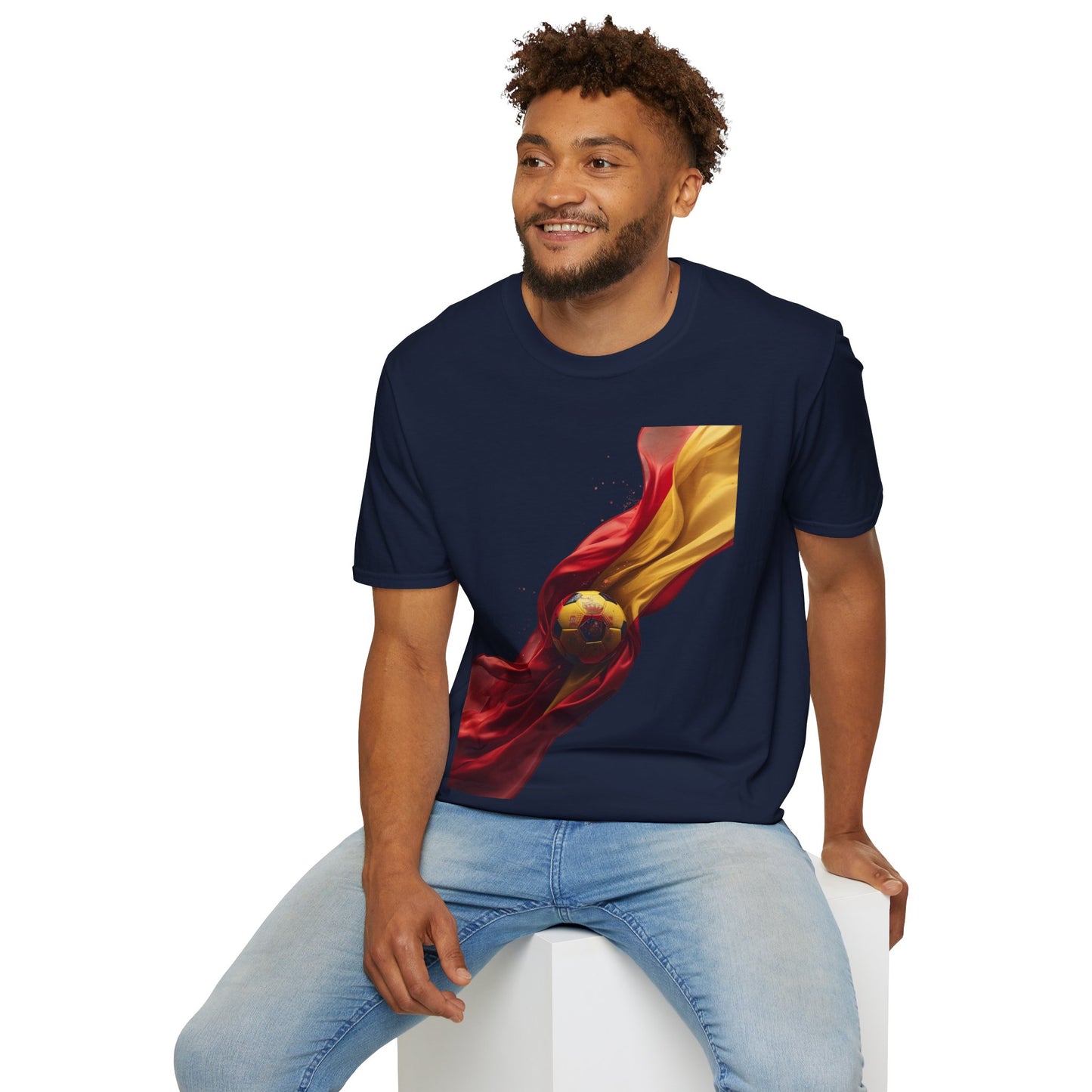 Spanish Football Glory T-shirt A Dynamic Crested Soccer Ball Tee
