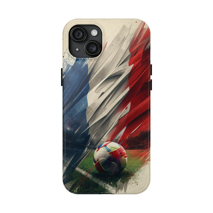 Soccer Flag Tough Phone Case — Grunge France Football Protective iPhone Cover