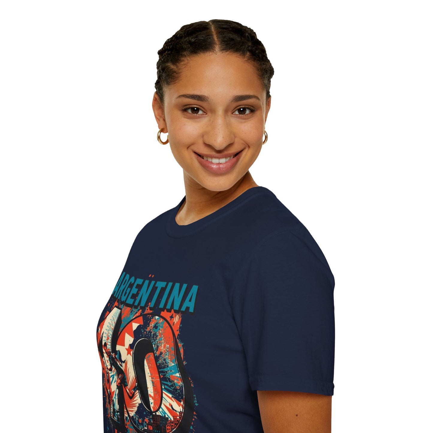 Argentina 10 Soccer T‑Shirt – Retro Grunge Football Fan Tee