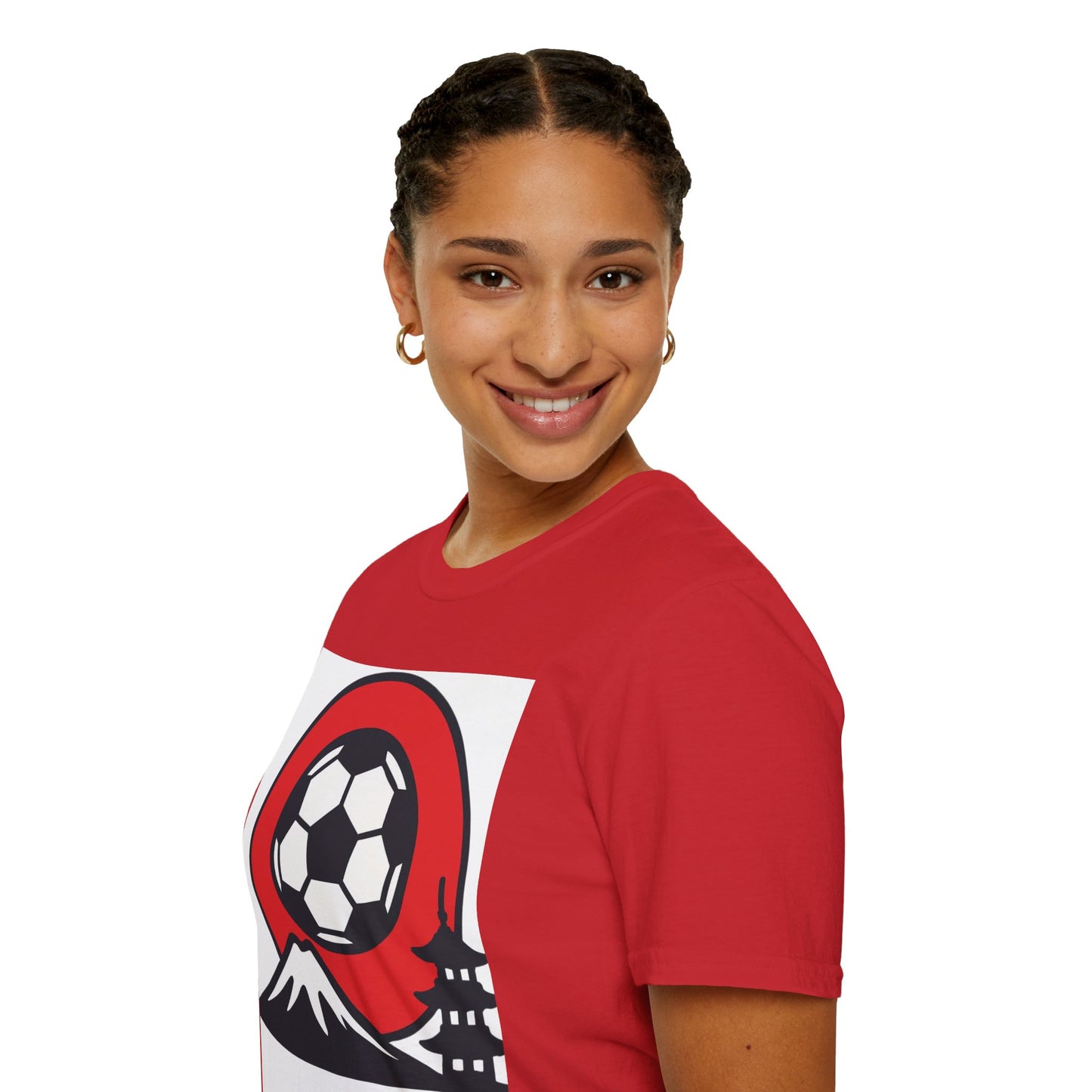 Japan Soccer T-Shirt — Mount Fuji & Pagoda Football Design Tee