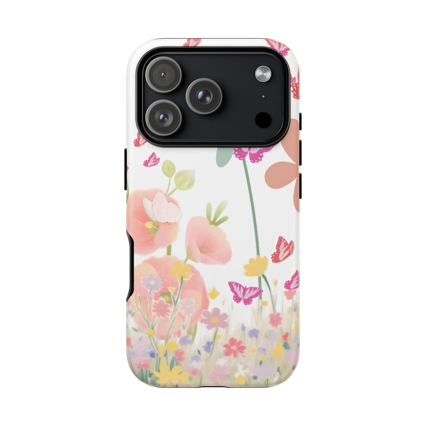 Phone case with floral design on a white background