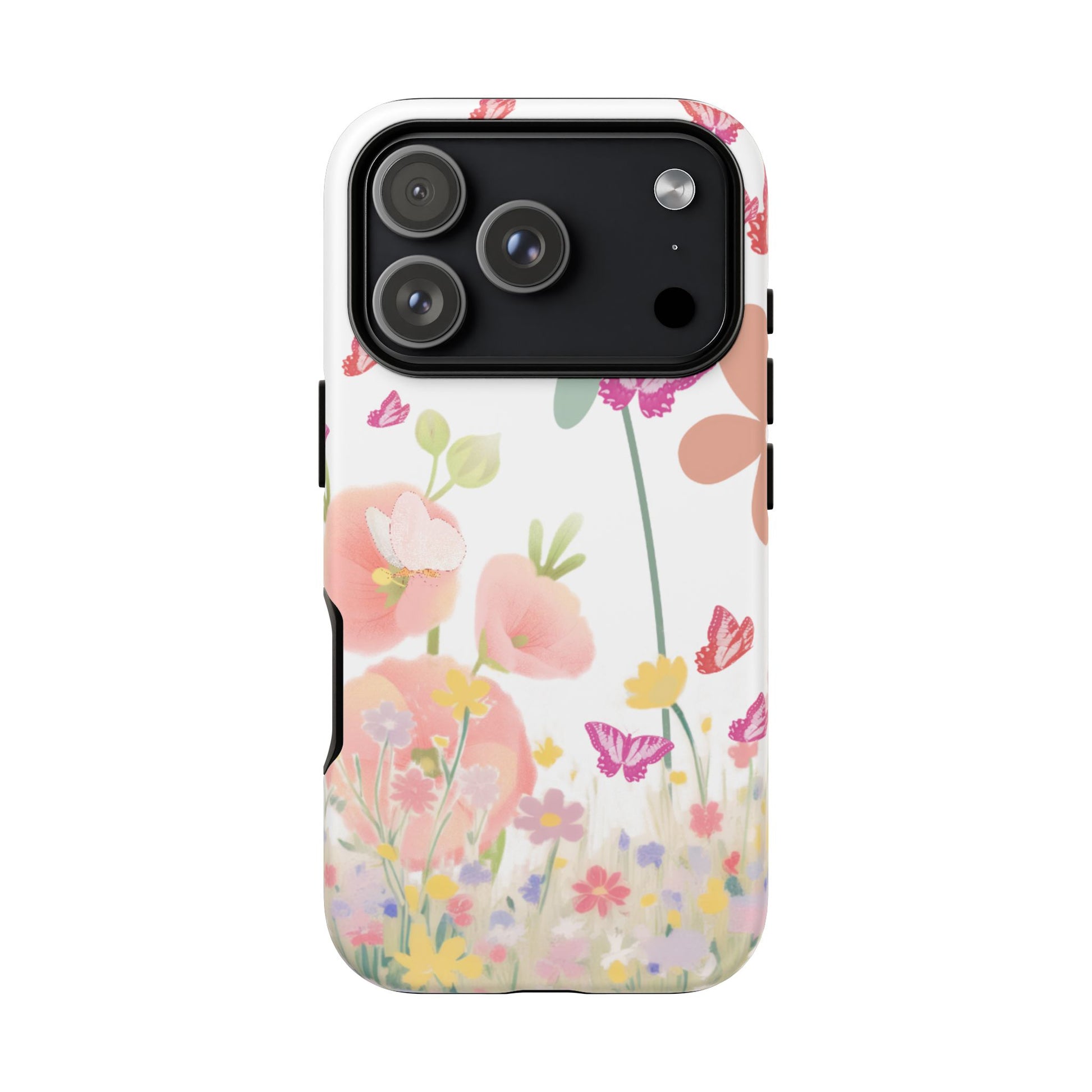Phone case with floral design on a white background