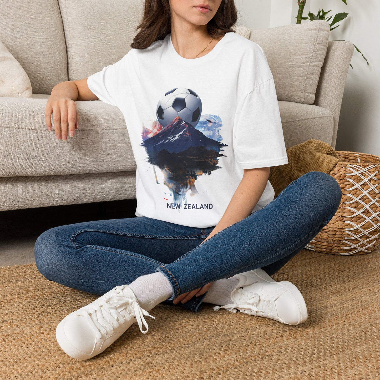 New Zealand Football Mountain T-Shirt — Majestic Landscape Soccer Design Tee