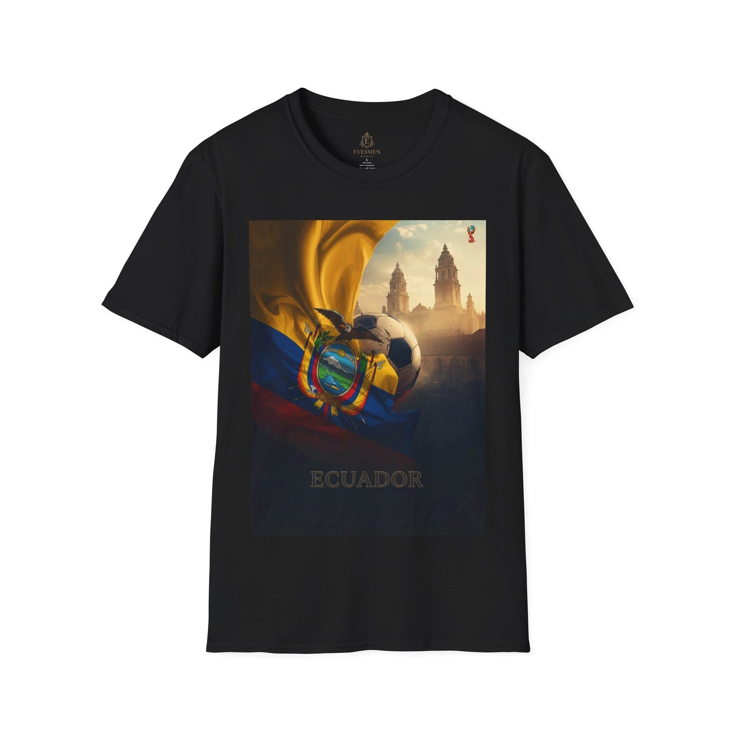 Ecuador Football Graphic T-Shirt Cinematic La Tri Soccer Flag Tee