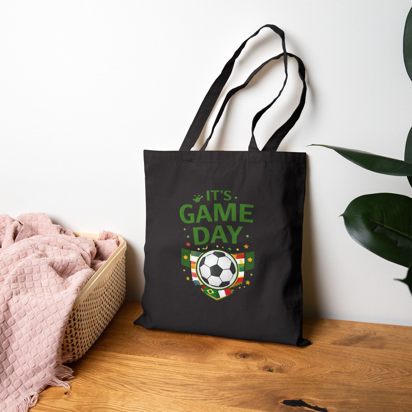 Tote Bag — "It's Game Day" Soccer Canvas Tote for Fans