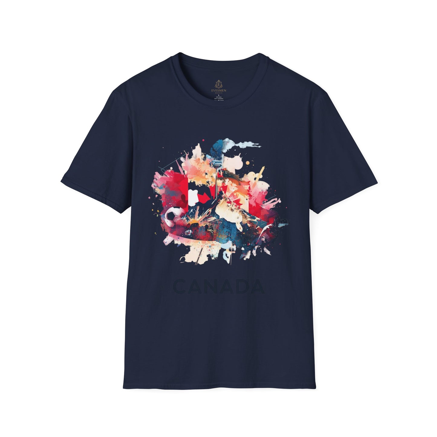 Canada Soccer Match Day T-Shirt - Artistic Canadian Flag Skyline Tee