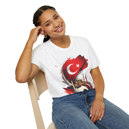 Turkey Soccer T-Shirt — Turkish Flag, Mosque & Football Design Tee