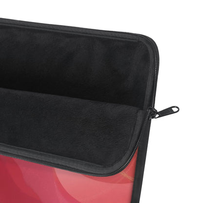 Valentine Heart Waves Laptop Sleeve — Pink Red Abstract Love Design