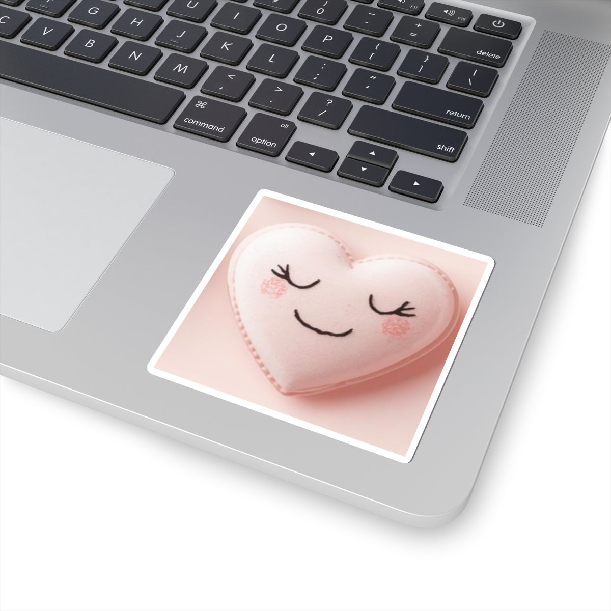 Sweet Blushing Valentine Heart Glossy Vinyl Kiss-Cut Sticker