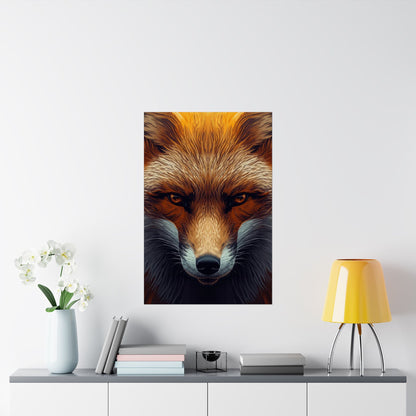Fox Portrait Matte Poster — Bold Red Fox Wall Art