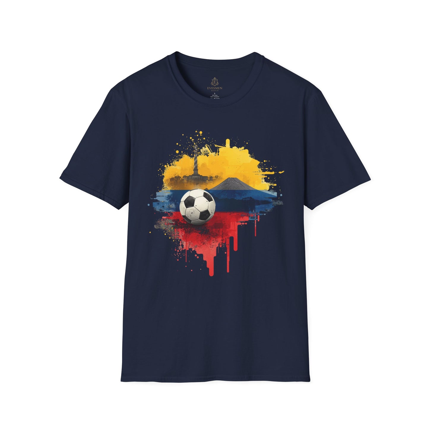 Ecuador Football Pride T-Shirt Quito’s Monument Chimborazo Art Tee