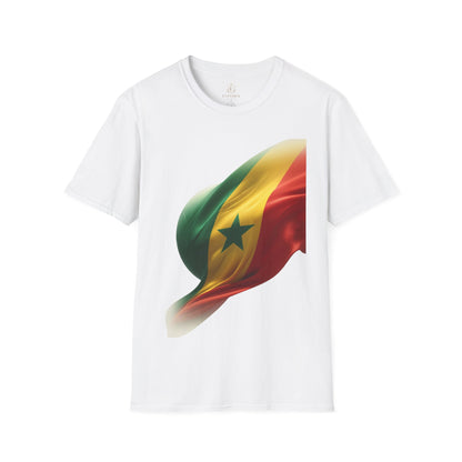 Senegal Waving Flag Soccer Tee Lions of Teranga Pan-African Football Fan T-Shirt