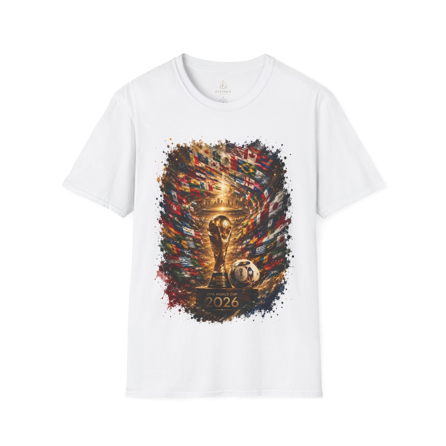 World Cup 2026 Global Flags Graphic T-Shirt Stadium Tournament Soccer Tee
