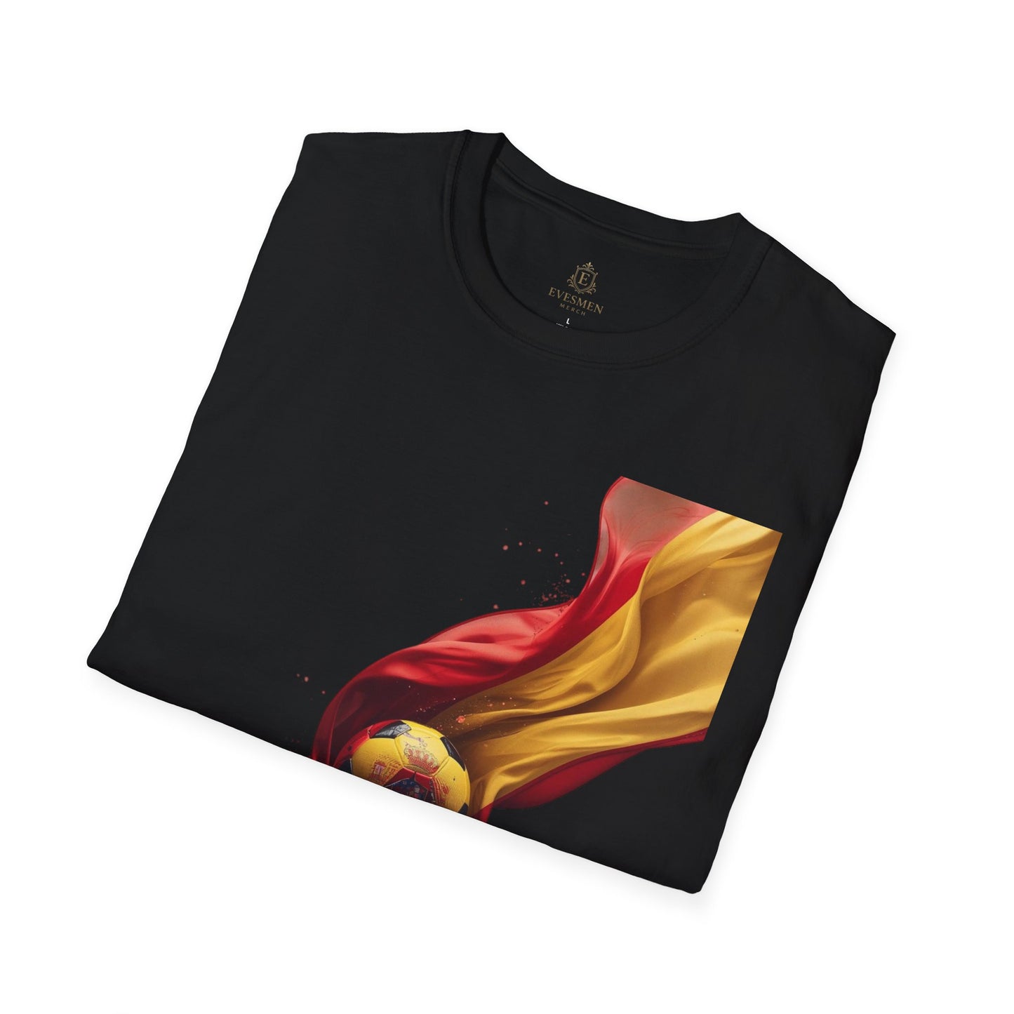 Spanish Football Glory T-shirt A Dynamic Crested Soccer Ball Tee
