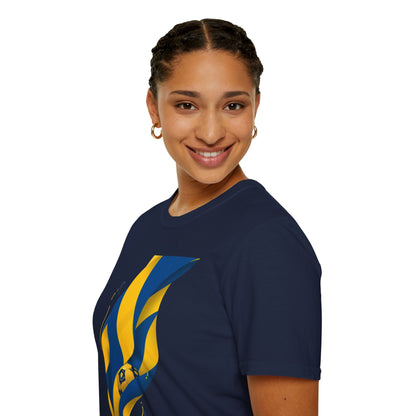 Sweden Football Flag T‑Shirt Abstract Minimalist Blue & Yellow Graphic Tee
