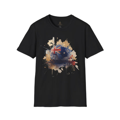 Australian Flag Soccer T-Shirt — Vintage Grunge Aussie Pride Tee