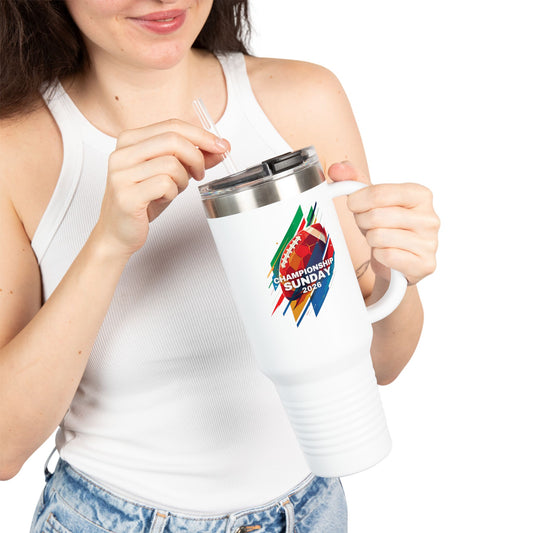 40oz Insulated Travel Mug – Championship Sunday 2026 Football Big Game Tumbler