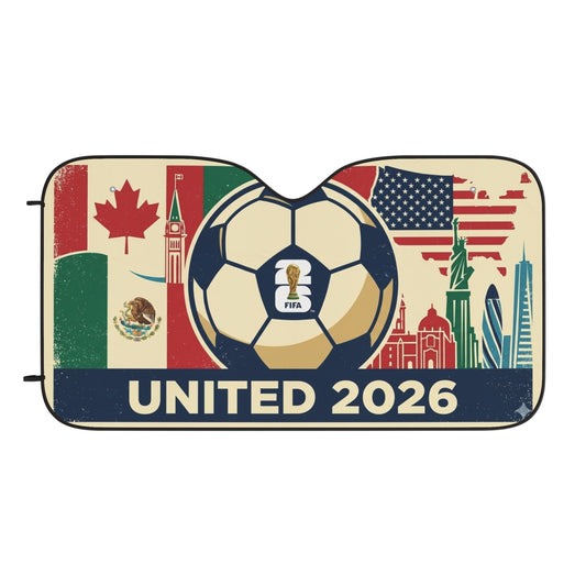 United 2026 Soccer Car Sun Shade – FIFA World Cup USA Canada Mexico Sunshade