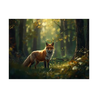Enchanting Forest Fox Poster | Matte Woodland Animal Wall Decor