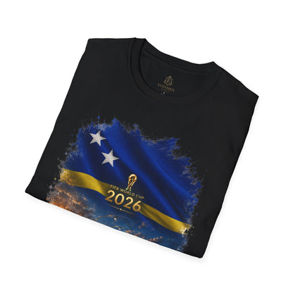 Curaçao Football Flag Handelskade T‑Shirt Cinematic Caribbean Soccer Tee