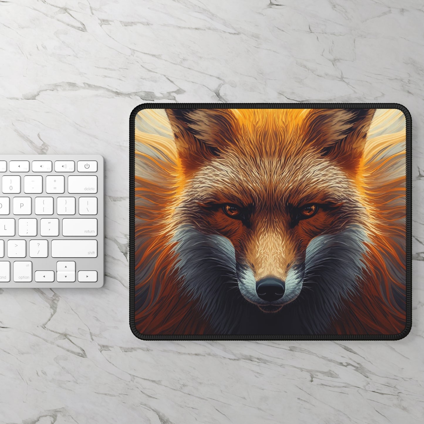 Fox Gaming Mouse Pad — Fierce Red Fox Desk Mat for Gamers & Streamers