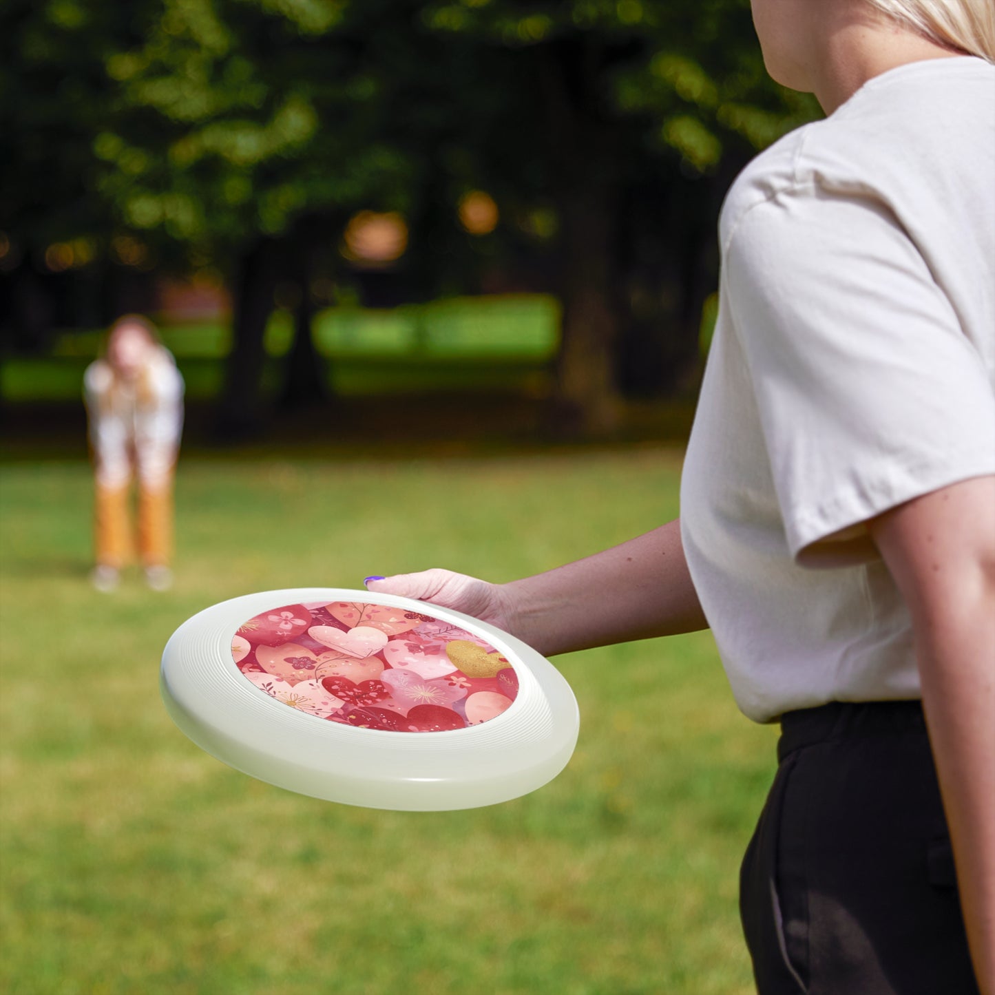 Frisbee — Valentine Heart Pattern Flying Disc for Outdoor Fun