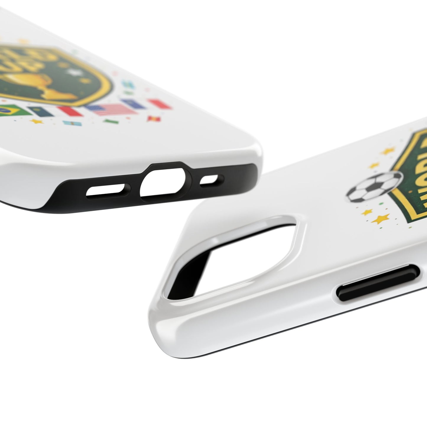 Soccer Match Day Tough Phone Protective Case Trophy Shield with Flags