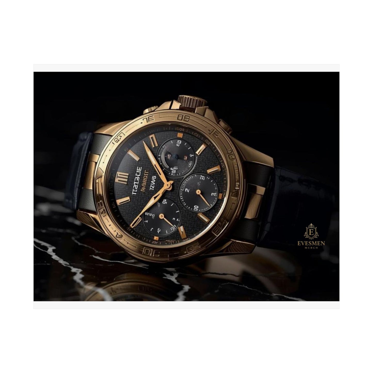 Luxury Gold Watch Horizontal Poster — Matte Horology Wall Art