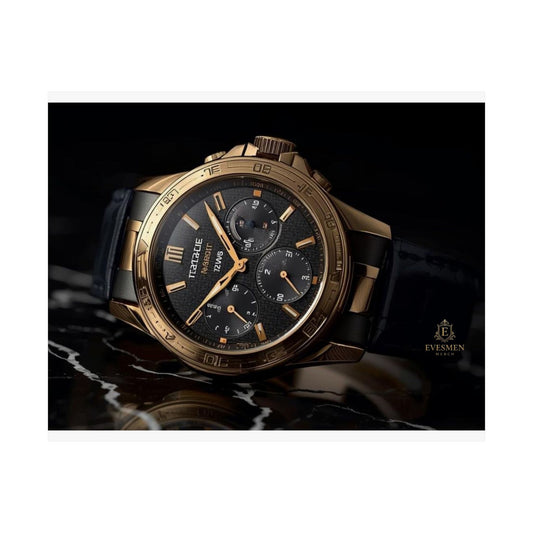 Luxury Gold Watch Horizontal Poster — Matte Horology Wall Art