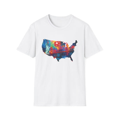USA Soccer Match Day T-Shirt — Colorful Splash American Graphic Tee