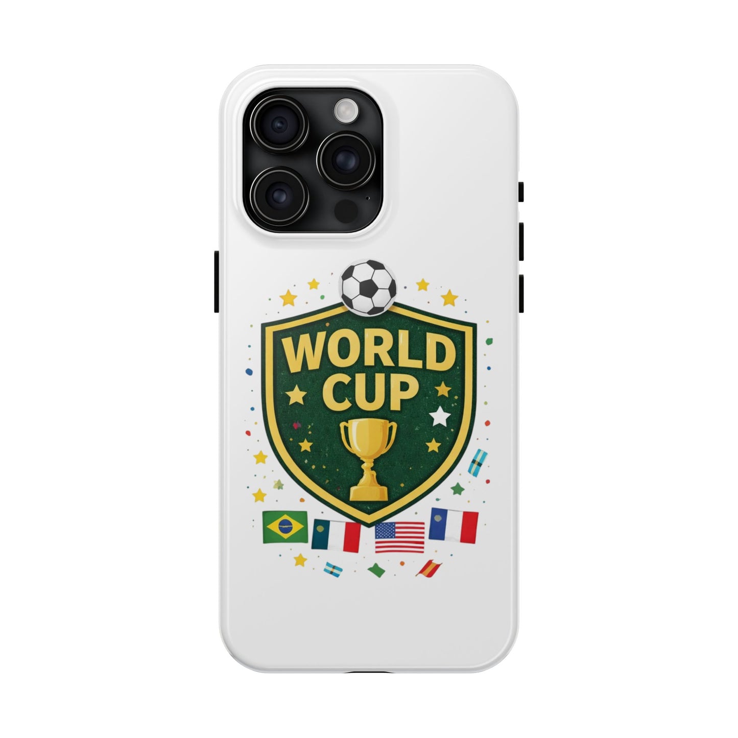 Soccer Match Day Tough Phone Protective Case Trophy Shield with Flags