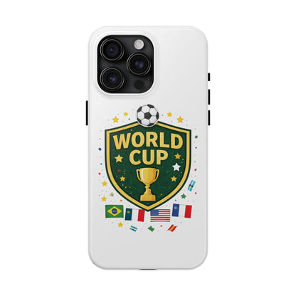 Soccer Match Day Tough Phone Protective Case Trophy Shield with Flags