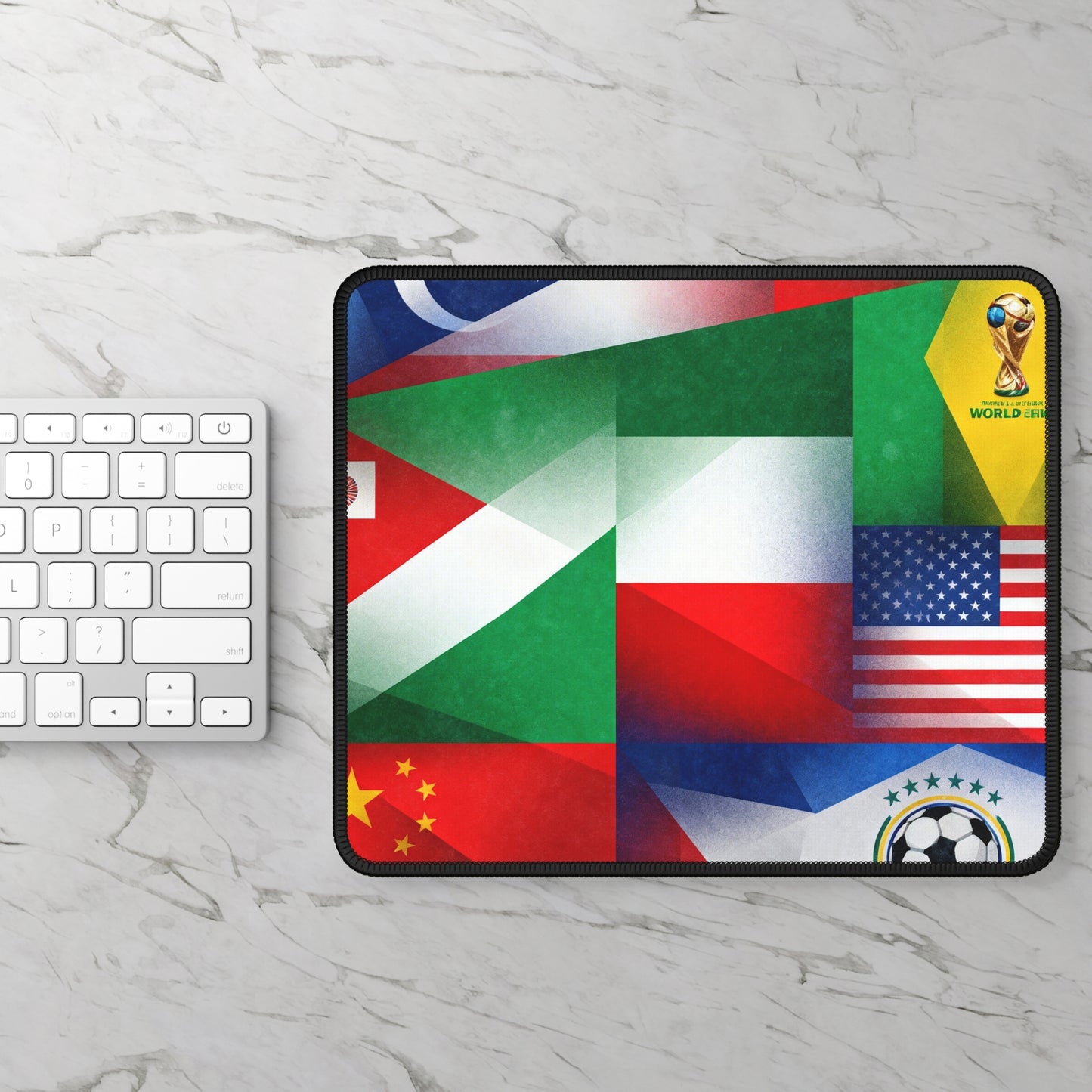 World Flags Gaming Mouse Pad — International Soccer & World Cup Design