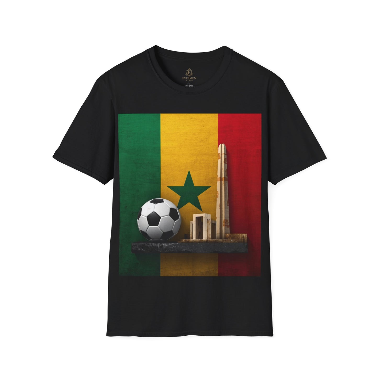Senegal Flag Soccer T-Shirt – Dakar Skyline & Football Graphic Tee