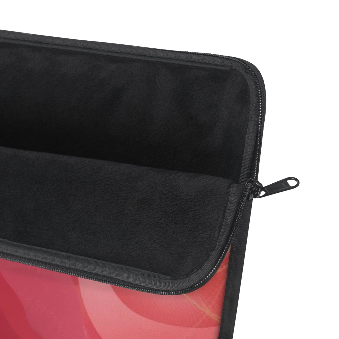 Valentine Heart Waves Laptop Sleeve — Pink Red Abstract Love Design