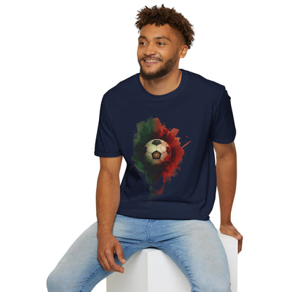 Portugal Football Flag Paint Splash T-Shirt Seleção Soccer Graphic Tee