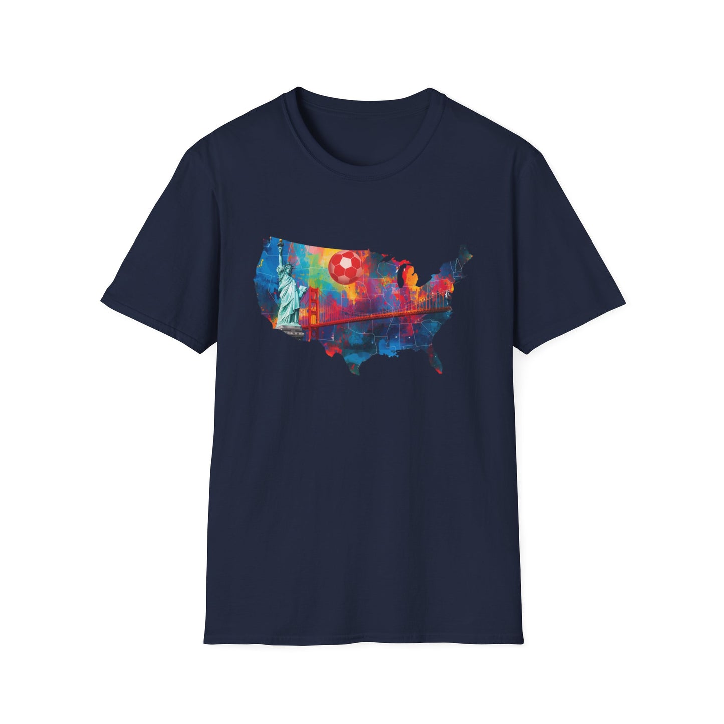 USA Soccer Match Day T-Shirt — Colorful Splash American Graphic Tee