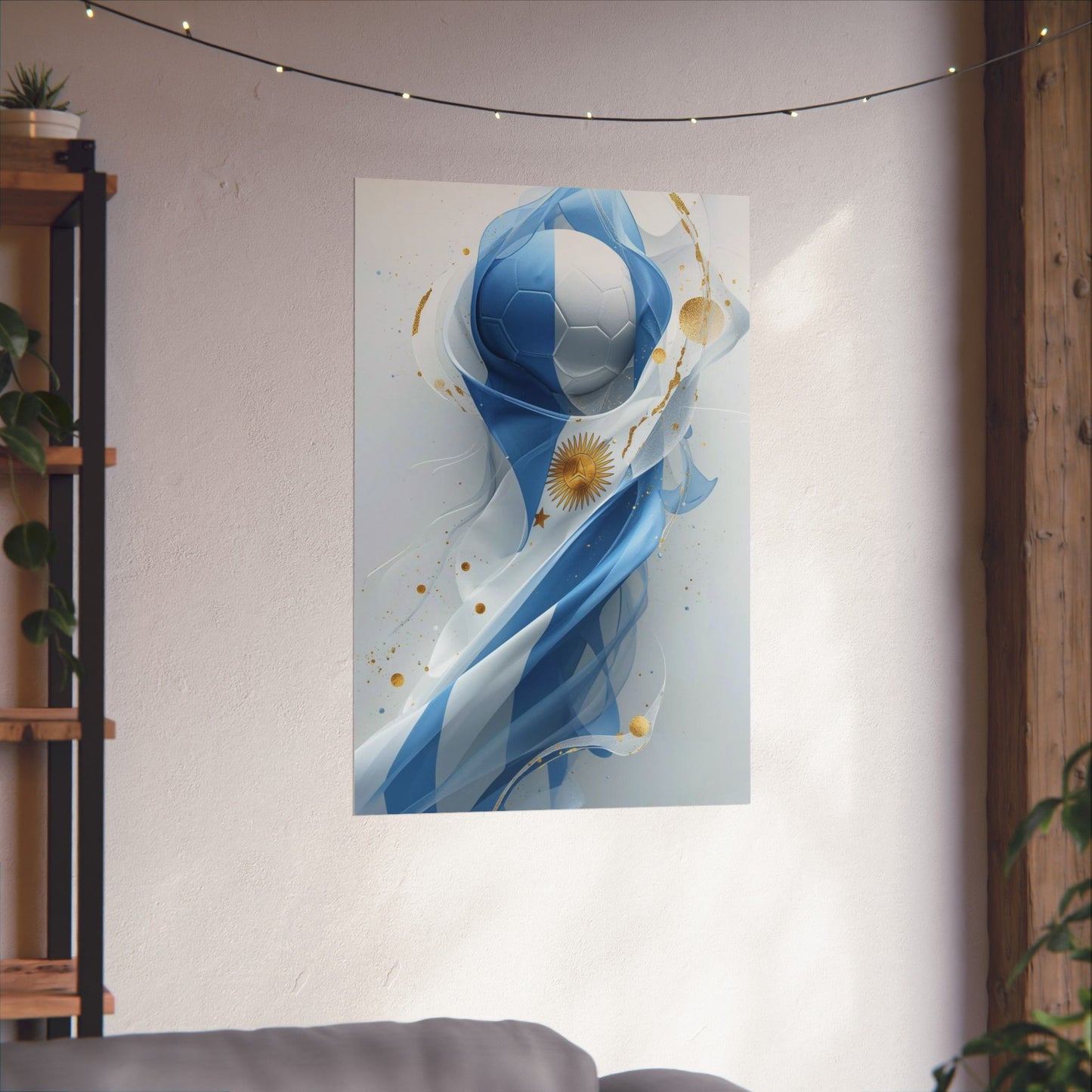 Argentina Soccer Flag Poster — Matte Vertical Football Wall Art