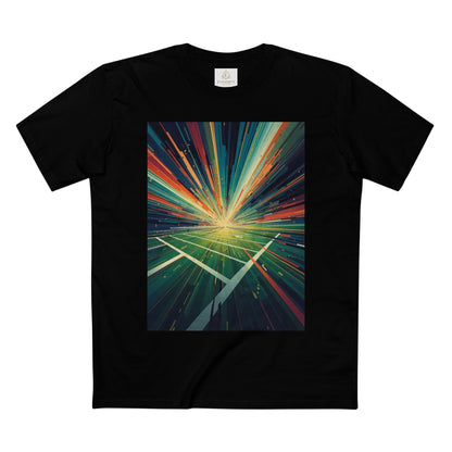 Abstract Light Burst Tee Football Field Graphic T-Shirt