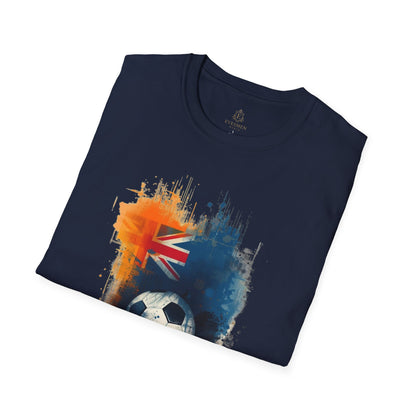 Australian Football Spirit Soccer Flag T-Shirt — Grunge Football Tee