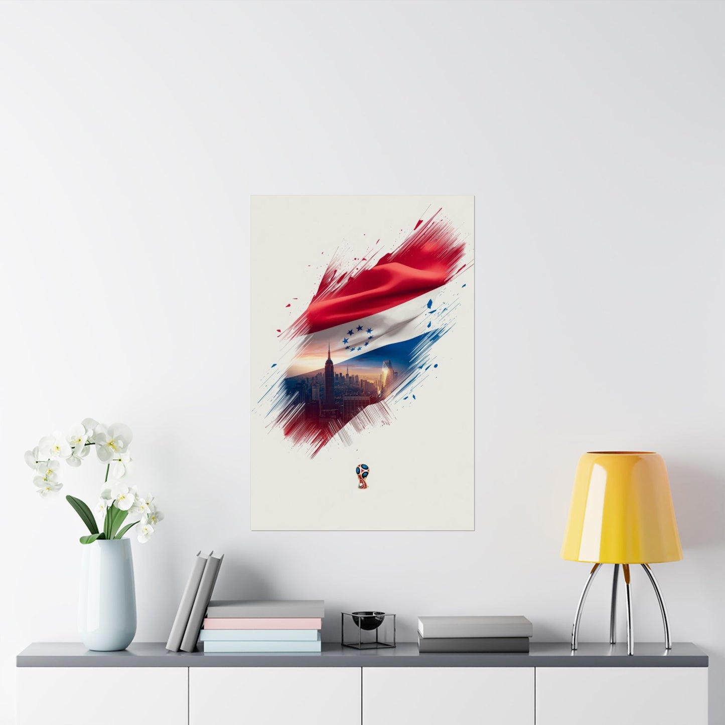 Paraguay Pride Dynamic Football Soccer Matte Art Poster