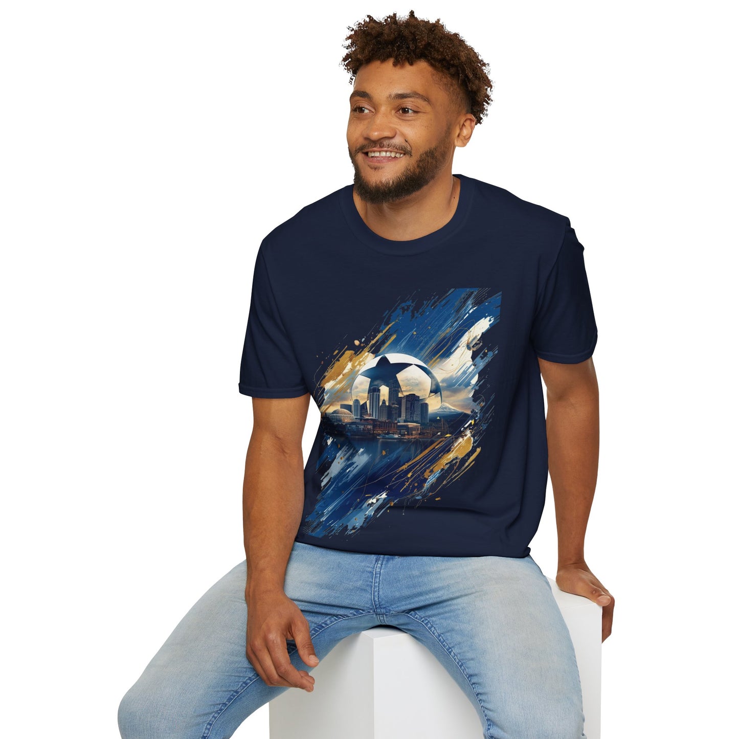 Uruguay Skyline Football T-Shirt — Abstract Football Design Tee