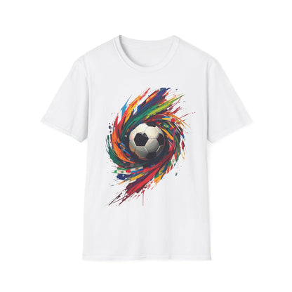 Color Splash Soccer Match Day T-Shirt — Vibrant Swirl Tee